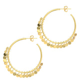 14K Yellow Gold Flora Hoop Earring
